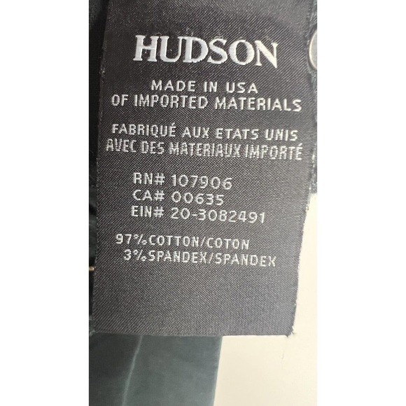 HUDSON Womens Green Velvet Barbara High Waist Super Skinny Ankle Pants Size 25 - Picture 8 of 10